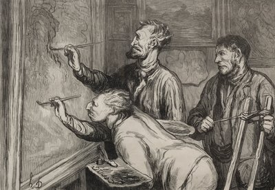 The Painters: The Last Stroke of the Brush, Exposition of 1868. af Honoré Daumier