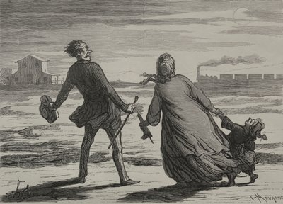 Jernbanen: For sent af Honoré Daumier