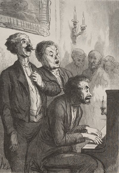 Sangerne: Sangerne i Salonen. af Honoré Daumier