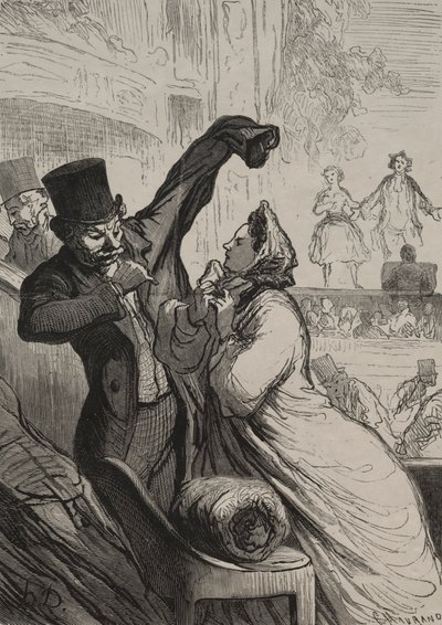 Teatret: Den sidste scene. af Honoré Daumier