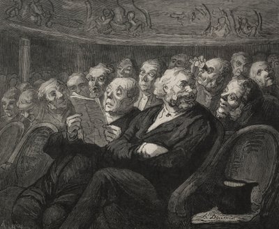 Teatret: Orkestergraven. af Honoré Daumier