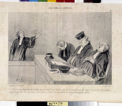 Retfærdighedens folk. Tegning af Honore Daumier (1808-1879), fra avisen Le" Charivari", 37,5x28. Musee des Beaux Arts, Palais Longchamp, Marseille. af Honoré Daumier