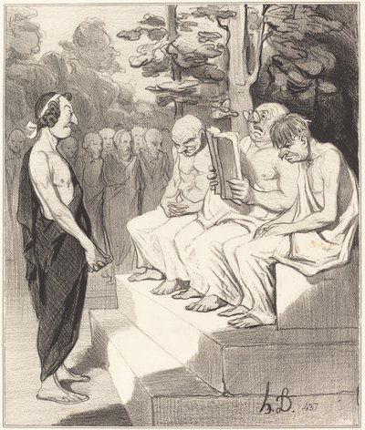 Telemachus forhørt af vismændene af Honoré Daumier
