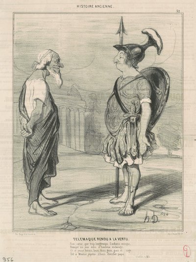 Telemachus genoprettet til dyd af Honoré Daumier