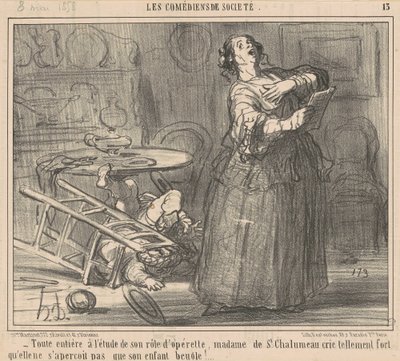 Studerer fuldt ud sin rolle... af Honoré Daumier