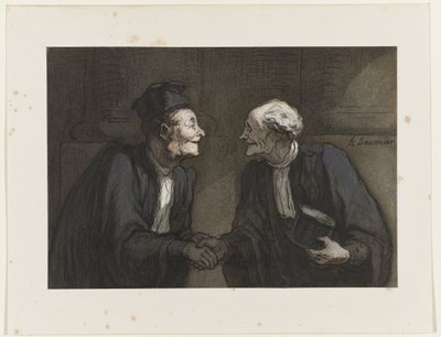 To advokater giver hånd // Deux avocats: la poignée de main af Honoré Daumier