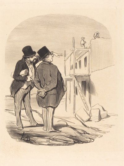 To mænd midt i ruiner af Honoré Daumier