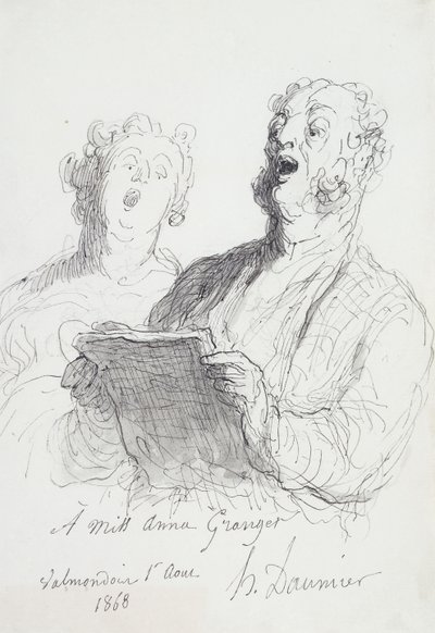 To sangere; To sangere, 1868 af Honoré Daumier