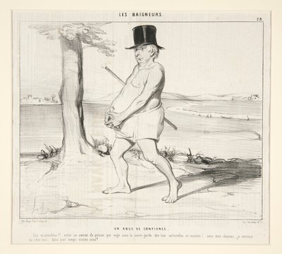 Et tillidsbrud. Elendig!! røve en advokat fra fængslet, der svømmer under beskyttelse af naturlige og sociale love! af Honoré Daumier