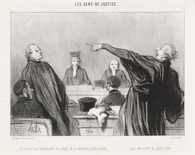 En advokat, der er... fyldt med overbevisning... intim... af Honoré Daumier