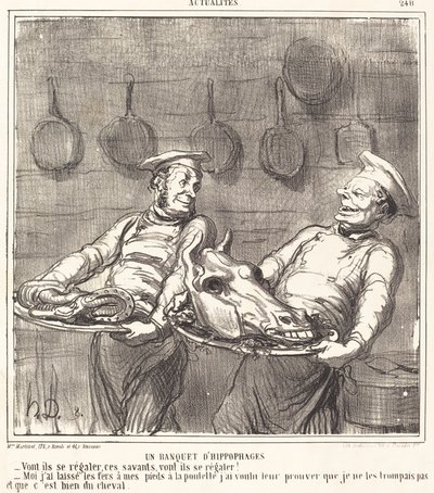 En banket af hestespisere af Honoré Daumier