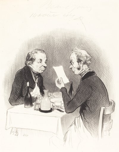 En mager middag af Honoré Daumier