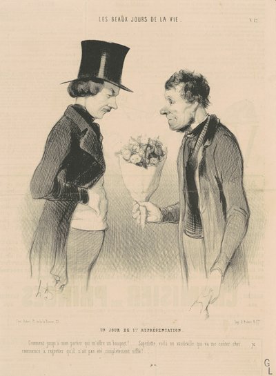 En dag med 1. forestilling af Honoré Daumier