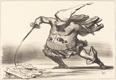 En Matamore iført en... støvle... af Honoré Daumier