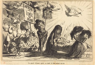 Et kvarter efter sin død var han stadig i live (A Quarter of an Hour after His Death, He Was Still Alive) af Honoré Daumier