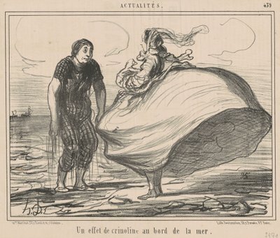 En crinoline effekt ved havet af Honoré Daumier