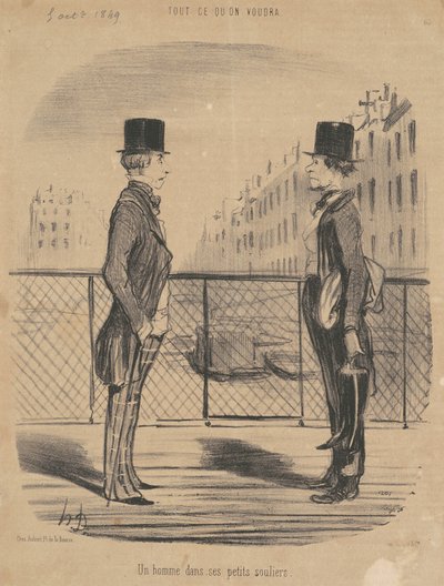 En mand i sine små sko af Honoré Daumier