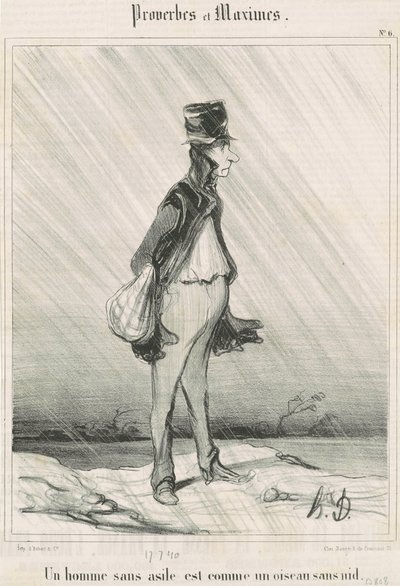 En hjemløs mand... af Honoré Daumier