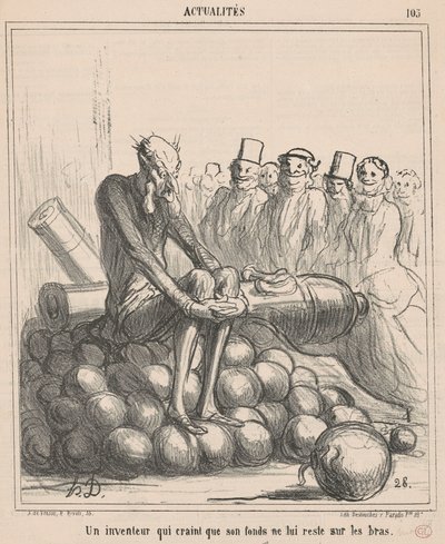 En opfinder, der frygter, at hans fond forbliver... af Honoré Daumier