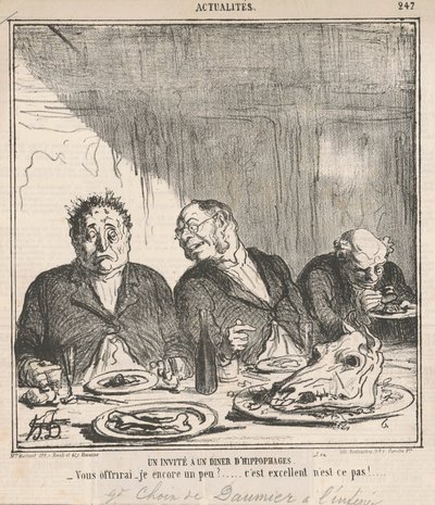 En gæst til en middag med hestespisere: Skal jeg byde dig lidt mere? Det er fantastisk, ikke? af Honoré Daumier