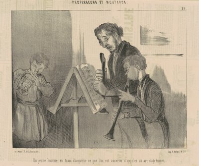 En ung mand i færd med at erhverve sig... en fornøjelseskunst af Honoré Daumier