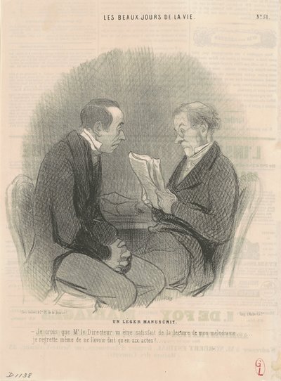 Et let manuskript af Honoré Daumier