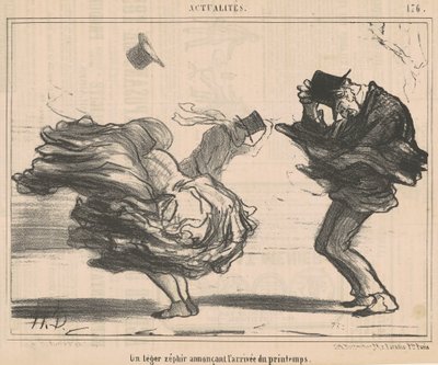 En let zephyr, der annoncerer forårets ankomst af Honoré Daumier