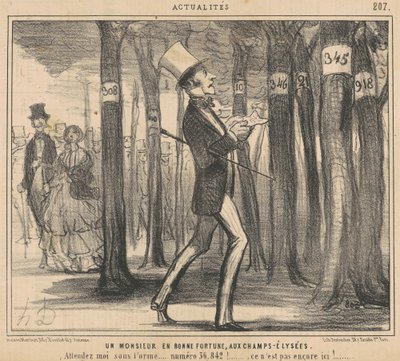 En held og lykke herre på Champs-Elysées af Honoré Daumier