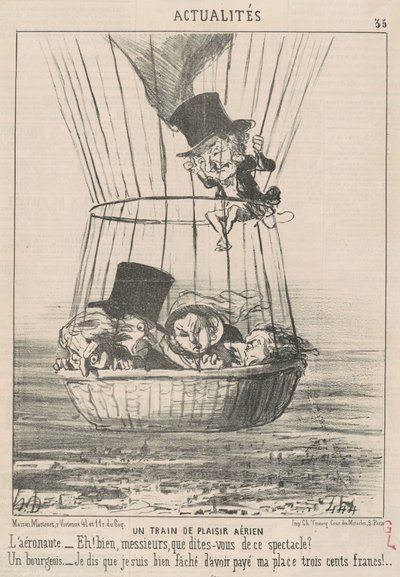 Et lysttog fra luften af Honoré Daumier