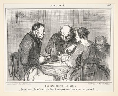 En kulinarisk oplevelse: Helt klart, hestebøffen n af Honoré Daumier