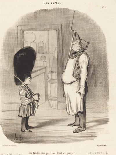 En familie, hvor krigerinstinktet bor af Honoré Daumier