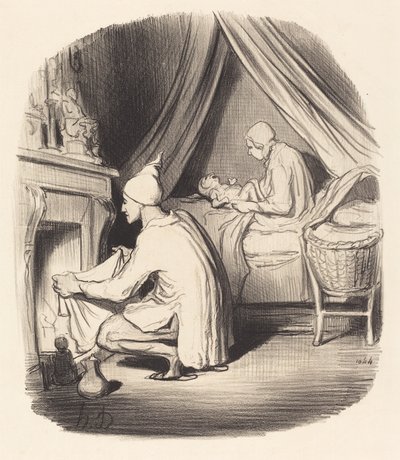 En urolig nat af Honoré Daumier