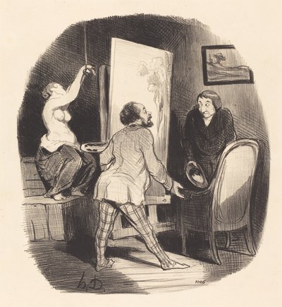 En svær stilling af Honoré Daumier