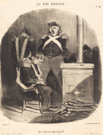 En aften i Vagthuset af Honoré Daumier
