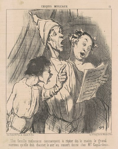 En musikelskende familie... af Honoré Daumier