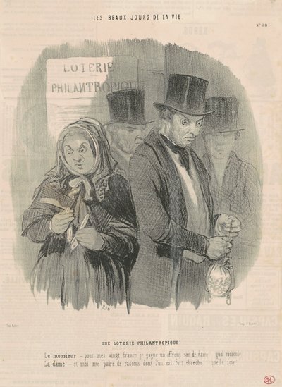 Et filantropisk lotteri af Honoré Daumier