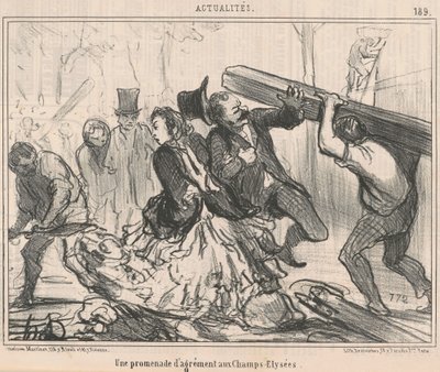 En fornøjelsesvandring på Champs-Elysées af Honoré Daumier