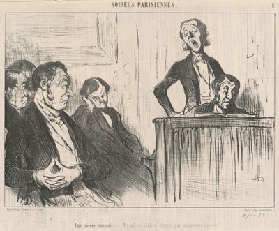 En musikalsk aften af Honoré Daumier