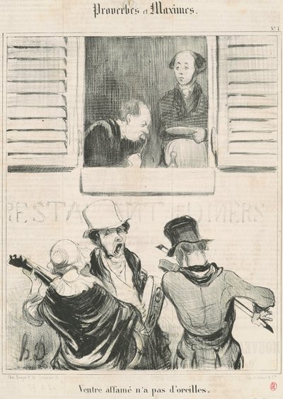 sulten mave har ingen ører af Honoré Daumier