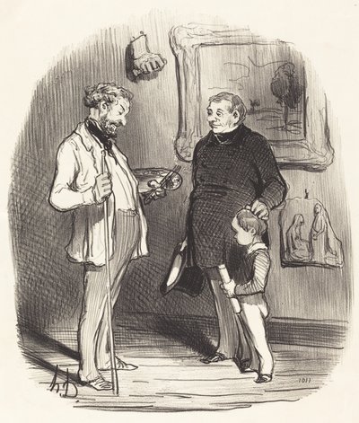 Der går du min lille... hvis han ikke har nok midler... af Honoré Daumier