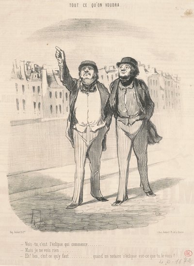 Ser du, det er formørkelsen, der begynder... af Honoré Daumier