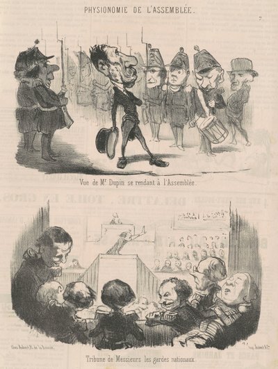 Udsigt af hr. Dupin, der går til mødet af Honoré Daumier