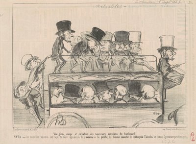 Udsigt ... og højde af ... omnibusserne på boulevarden ... af Honoré Daumier