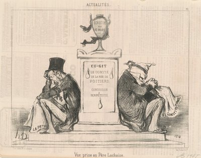 Udsigt taget ved Père Lachaise af Honoré Daumier