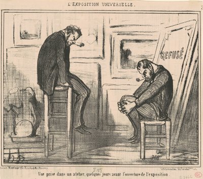 Udsigt taget på en workshop... af Honoré Daumier