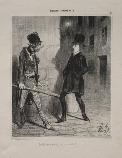 Hvad er klokken? af Honoré Daumier