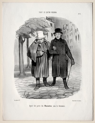 Hvad du vil, plade 7: Efter at have taget rollen som dandies under Directory af Honoré Daumier