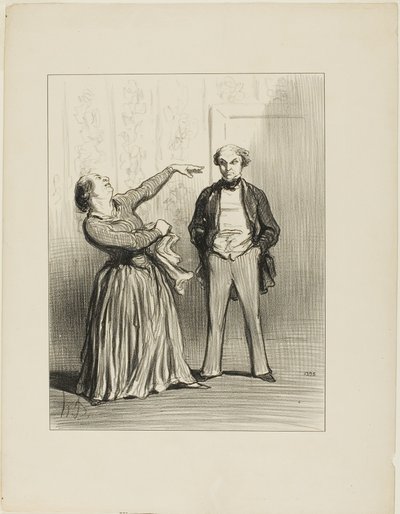 "- Ægtemænd er virkelig ikke, hvad et forfængeligt folk gerne vil tro!", planche 3 fra Les Divorceuses af Honoré Victorin Daumier