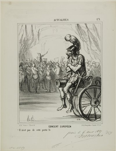 En europæisk koncert. Ikke tilladt at deltage i denne del, plade 171 fra Actualités af Honoré Victorin Daumier