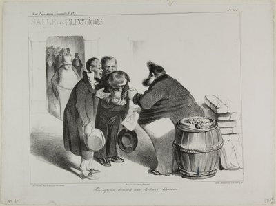 En retfærdig belønning til pligtopfyldende vælgere, plade 404 af Honoré Victorin Daumier